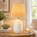 Kokenos Ceramic & Rattan Table Lamp