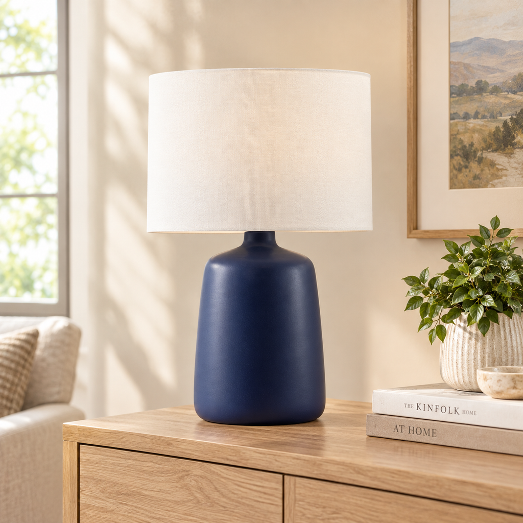 Elio Ceramic Table Lamp with Linen Shade